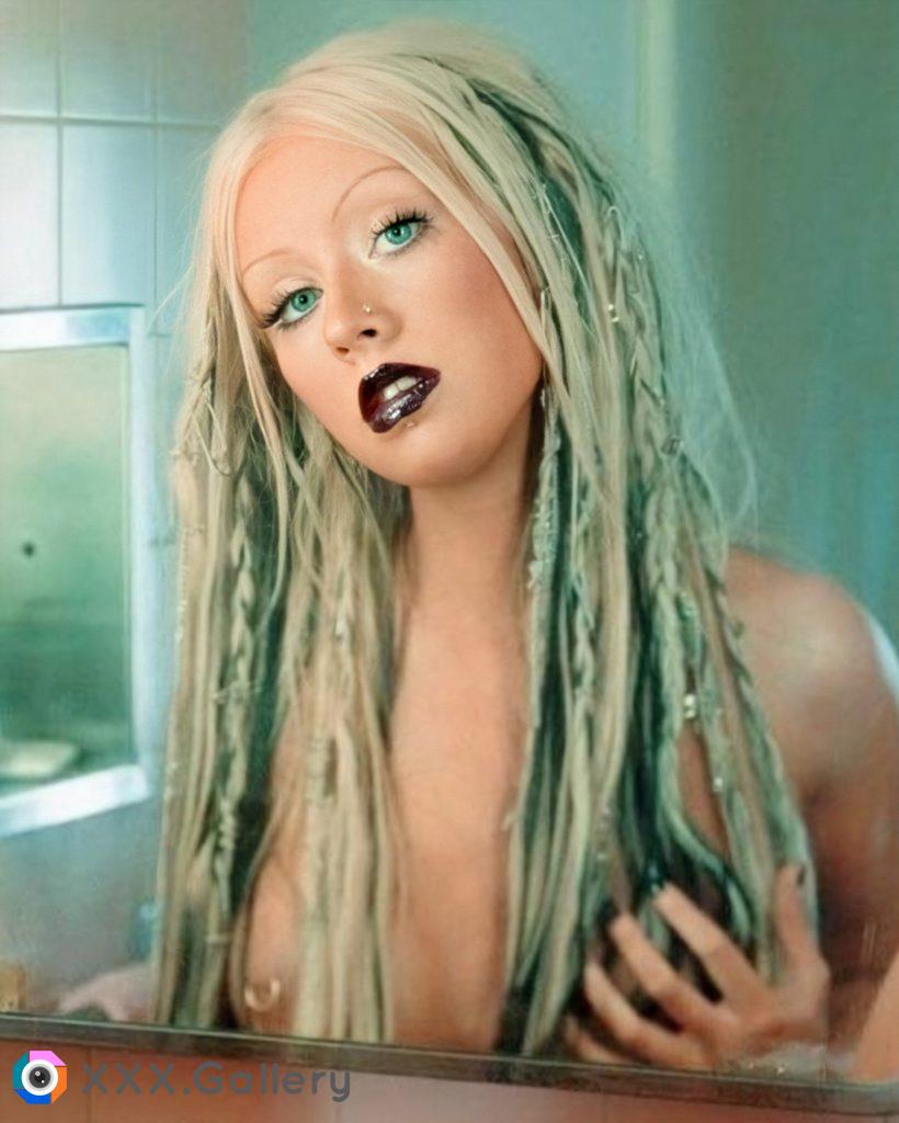 Christina Aguilera and her hot nipple ring