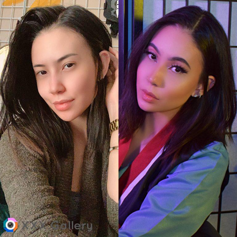 Mulan before and after cosplay transformation by Felicia Vox