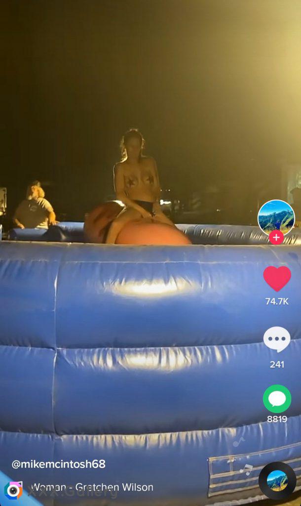 Topless bull riding.... Catch it while you can!