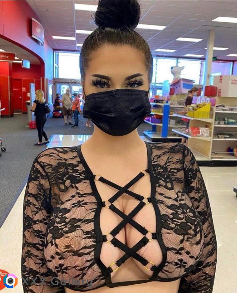 At least she's wearing a mask. Good on her.