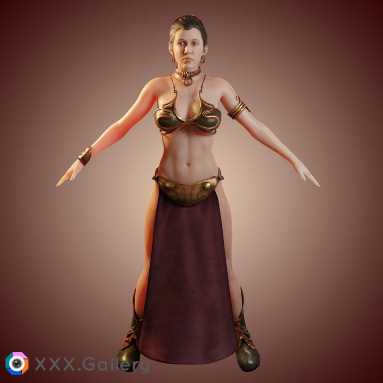 A 3D recreation of Carrie Fisher's iconic Slave Leia (Pornunga34)