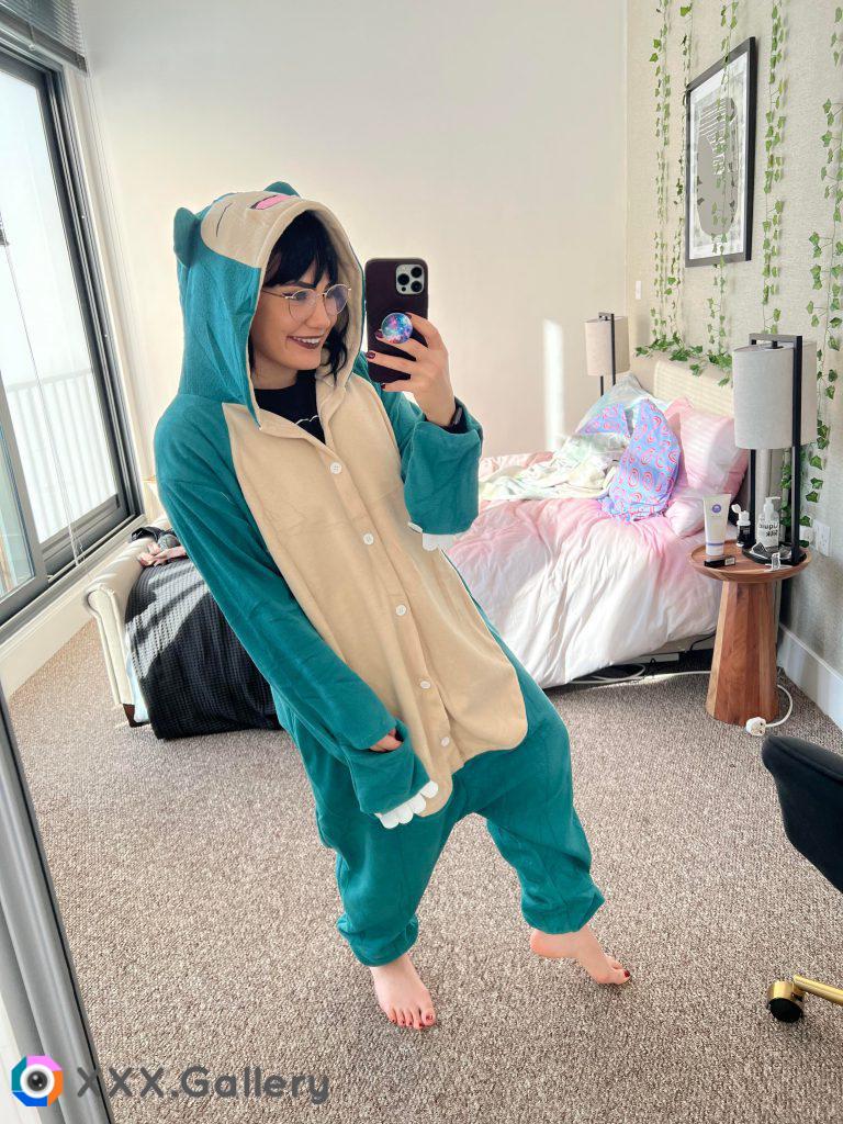 I know it’s not a nude BUT check out my Snorlax onesie ☺️