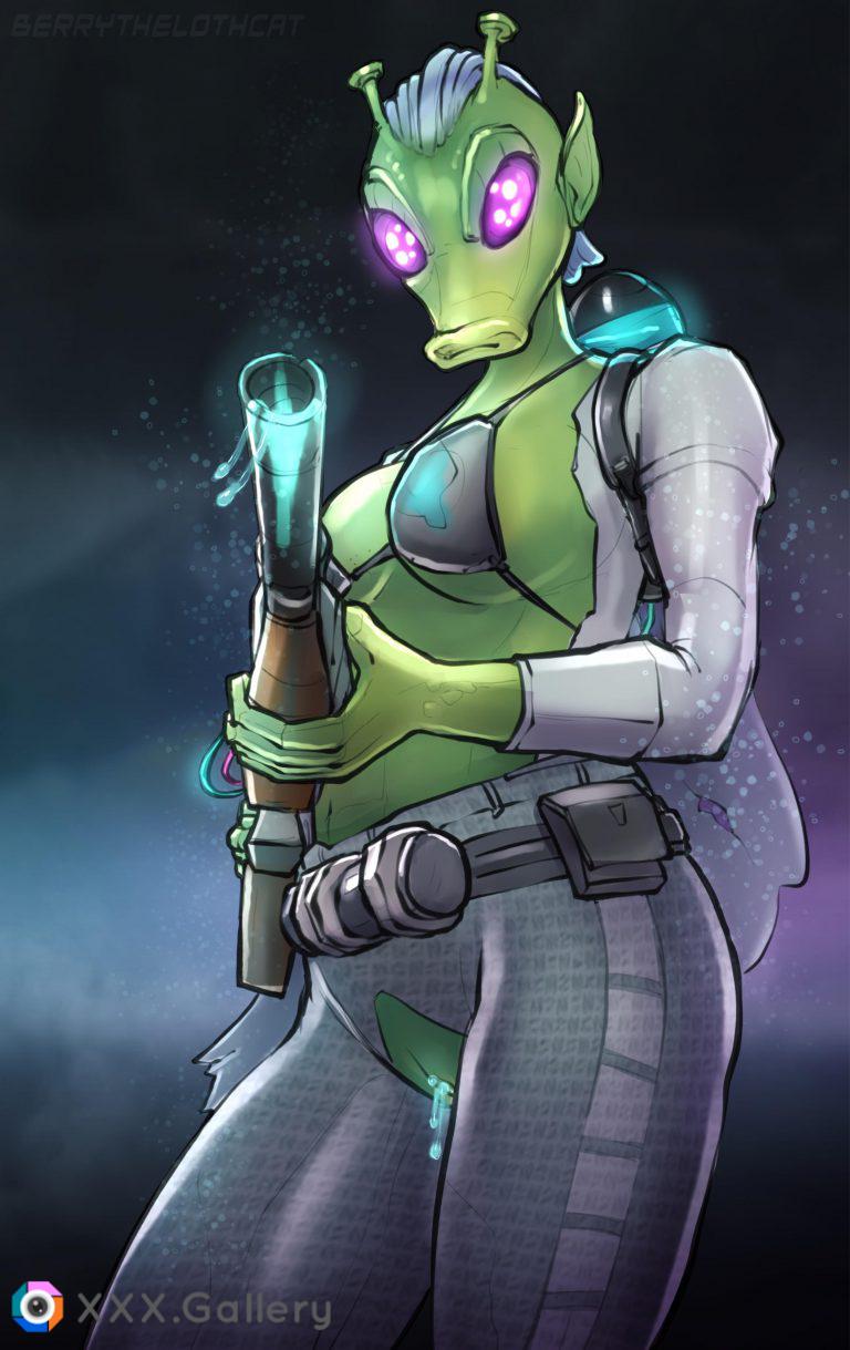 First ever lewd of Rodian Medic Skora from Star Wars Hunters! (Berrythelothcat)