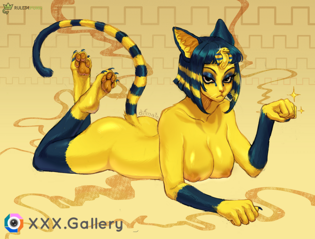 Rule 34 - animal crossing ankha anthro arm up blue hair claws difmato