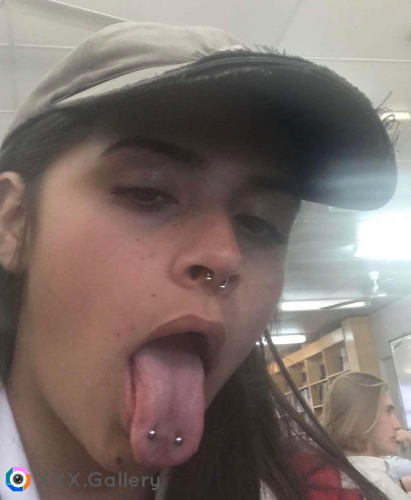 Tongue pierced Ahegao