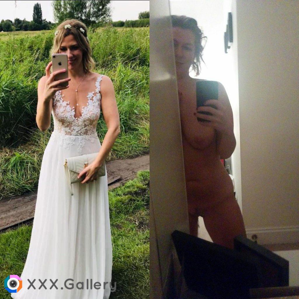 Before and after wedding selfies.