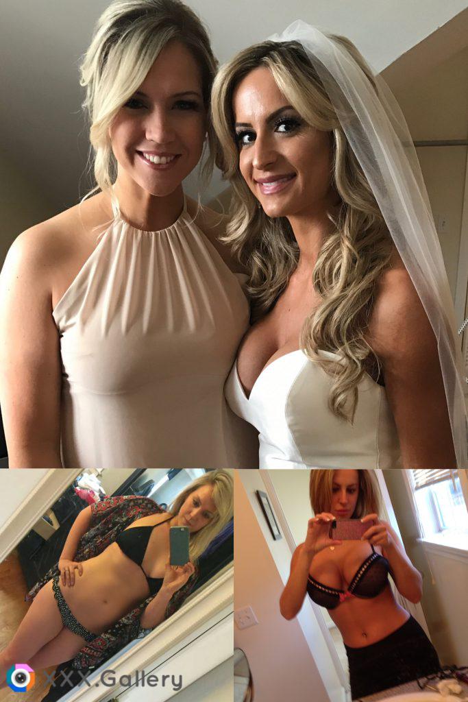 Bride and her bridesmaid showing off with sexy selifies