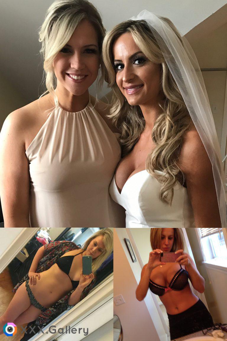 Bride and her bridesmaid showing off with sexy selifies