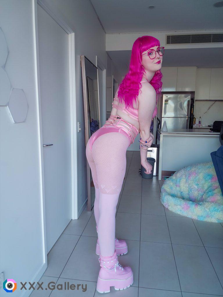 All pink and ready for a spanking