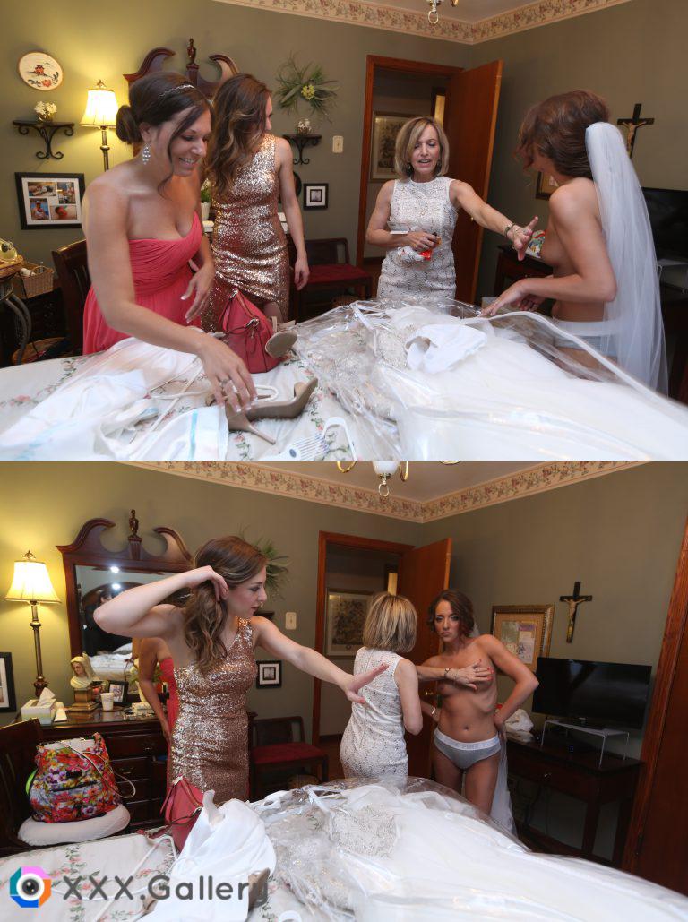 Topless bride embarrasses mother