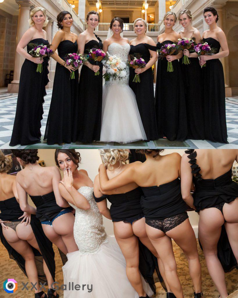 Bridesmaids flashing bootys