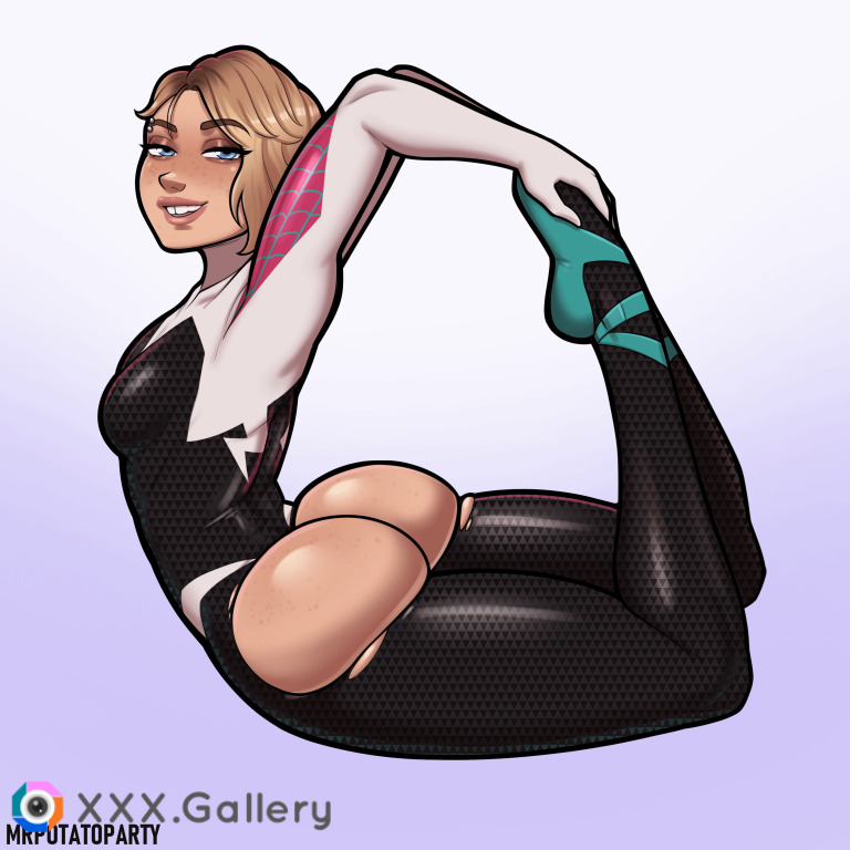 Spider-gwen's impressive flexibility [SpiderVerse] (@MrPotatoParty)