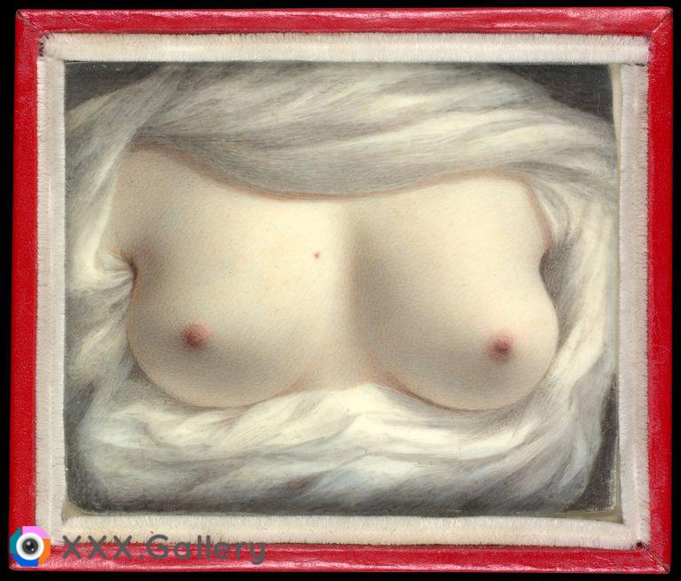 In 1828 American artist Sarah Goodridge gave this 6.7-by-8-centimeter (2.6 by 3.1 in) self-portrait depicting only her bared breasts to statesman Daniel Webster