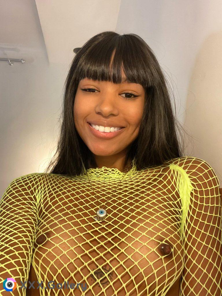 Cute smile plus hard nipples