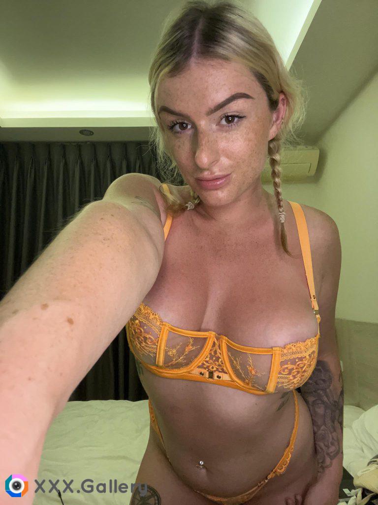 Naughty slut behind the innocent freckles