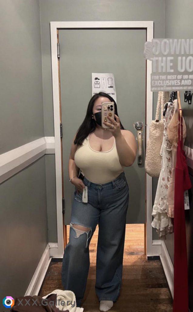 trying on new jeans