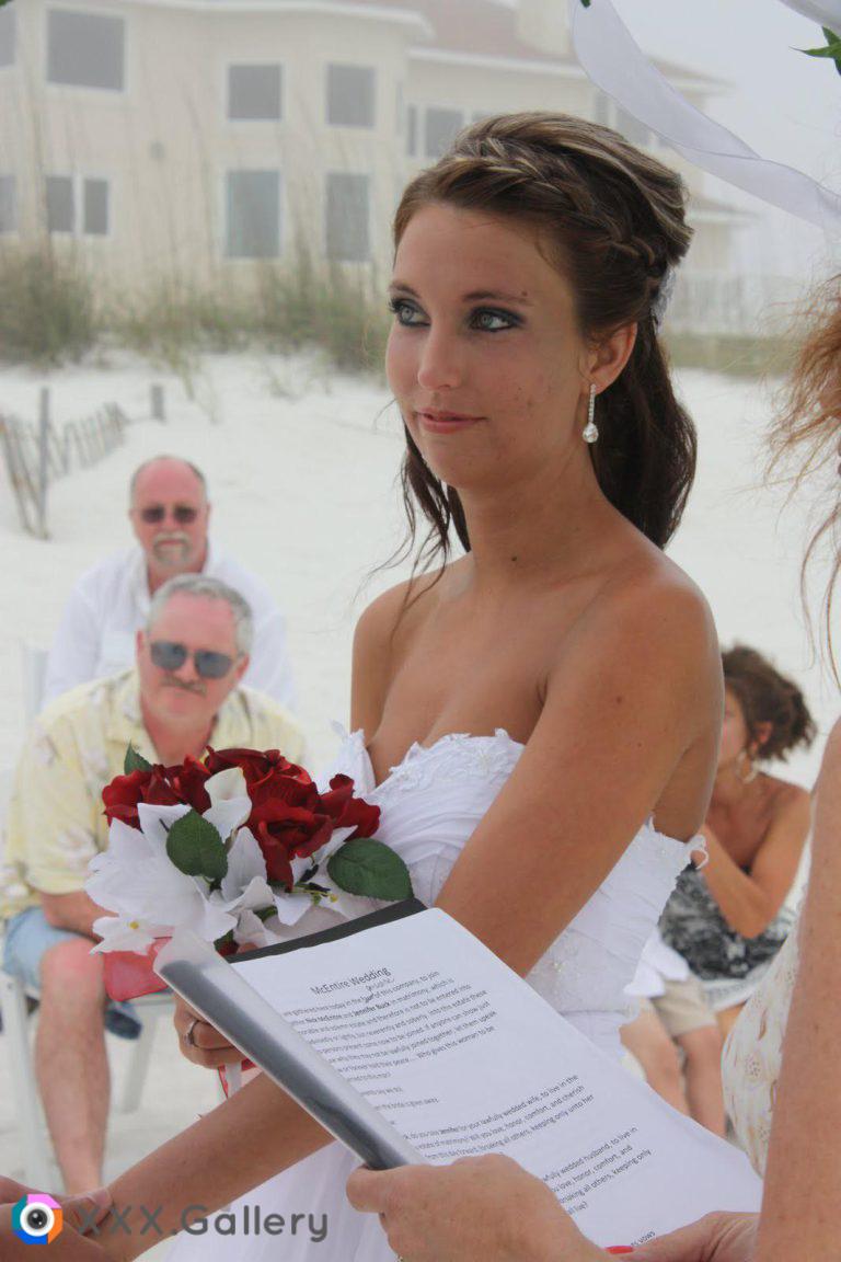 Bride did not have cold feet…but must have been nippley out