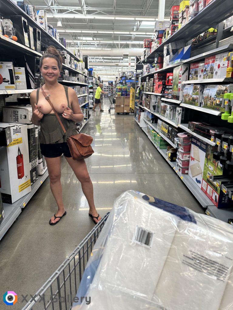 Oops my titties fell out at Walmart again….