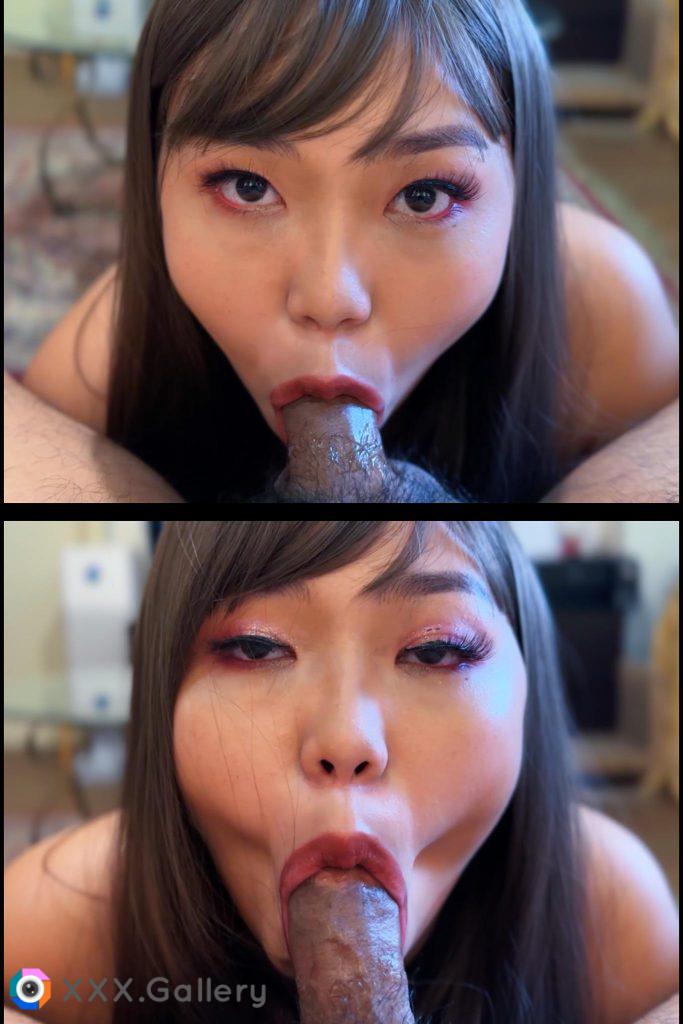 Which bj face do you prefer? Innocent Asian gf or slutty hentai face?