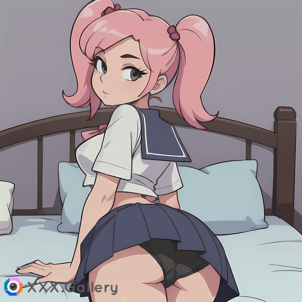 Young lady waiting on the bed for you (pixai.art)