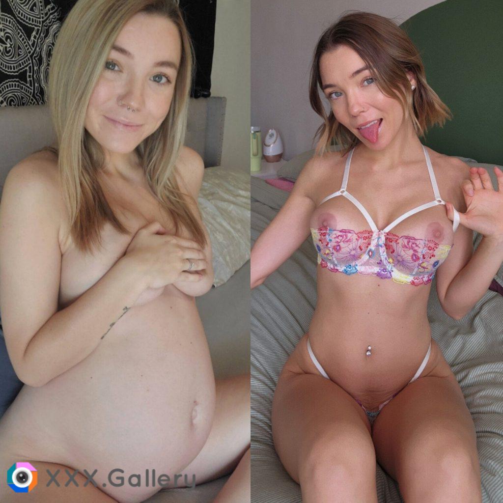 Me 3 years ago about to have a baby vs now. Mommy had such a glow up and I'm feeling confident as ever!