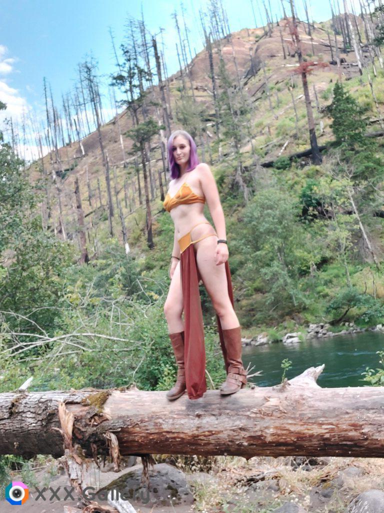 Slave leia on endor [model is me, Elsa Smith]