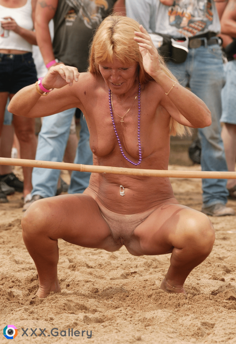 Granny Trying Naked Limbo