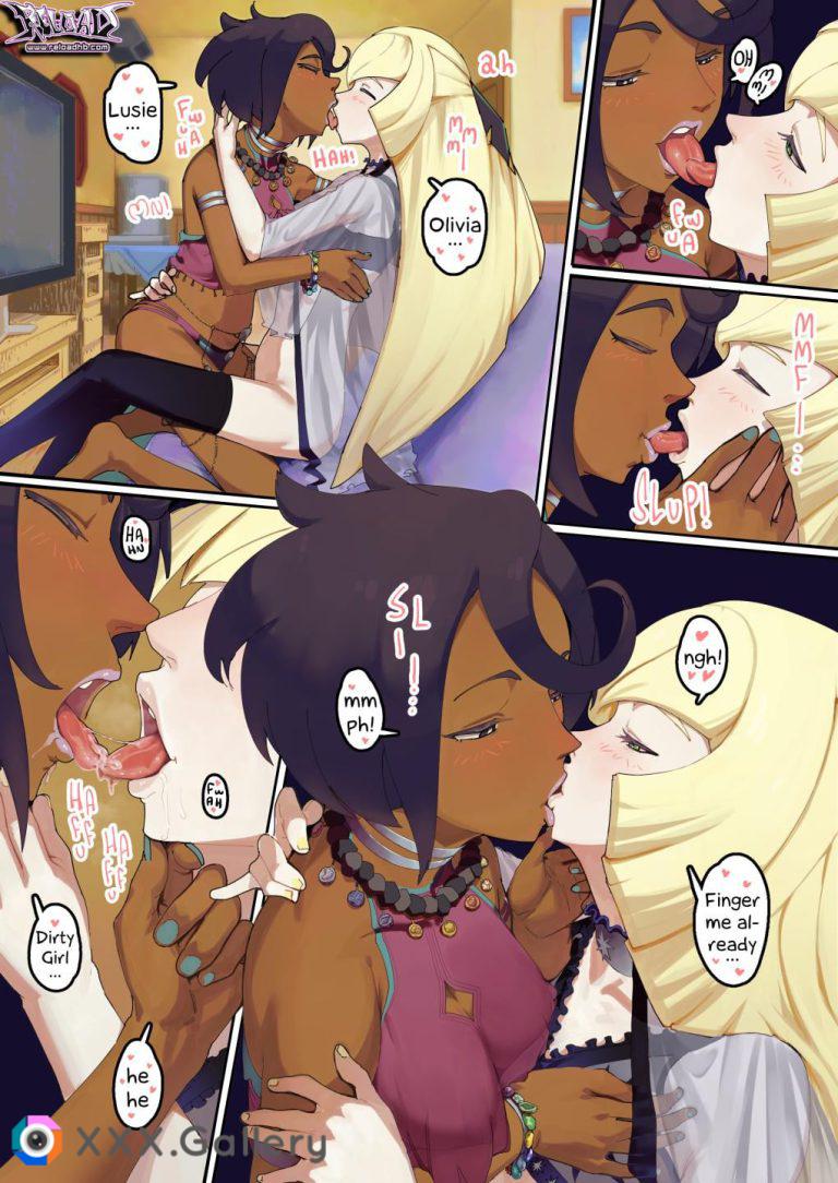 Lusamine and Olivia's Sloppy Kiss (R-E-L-O-A-D)