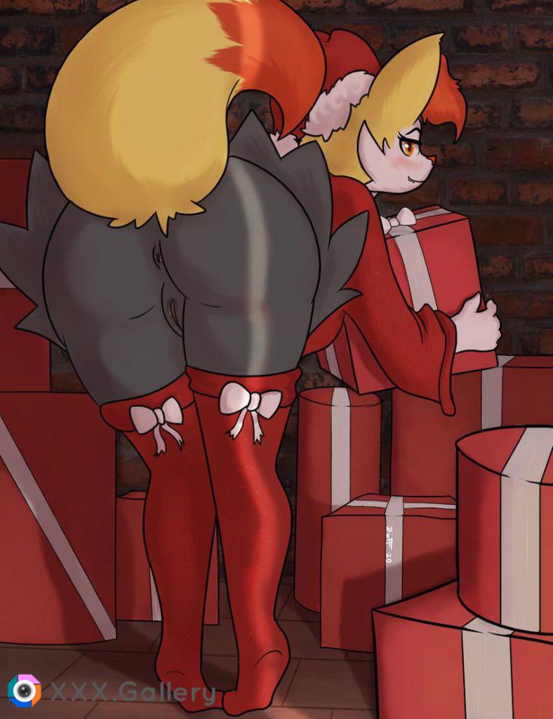 Braixen's Holiday Gift (Art by dunewulff)