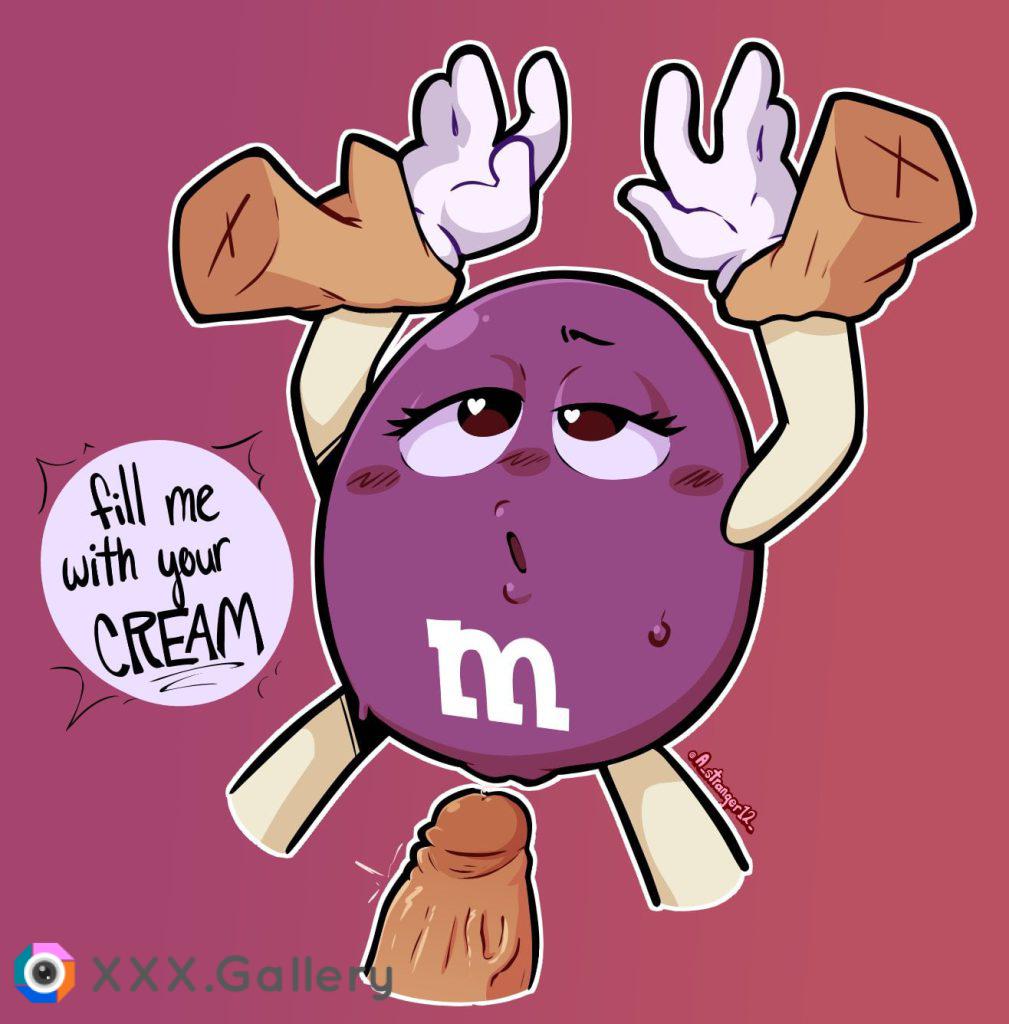 Purple M&M wants you to hold her up and creampie her (A_stranger12_) [M&M's]