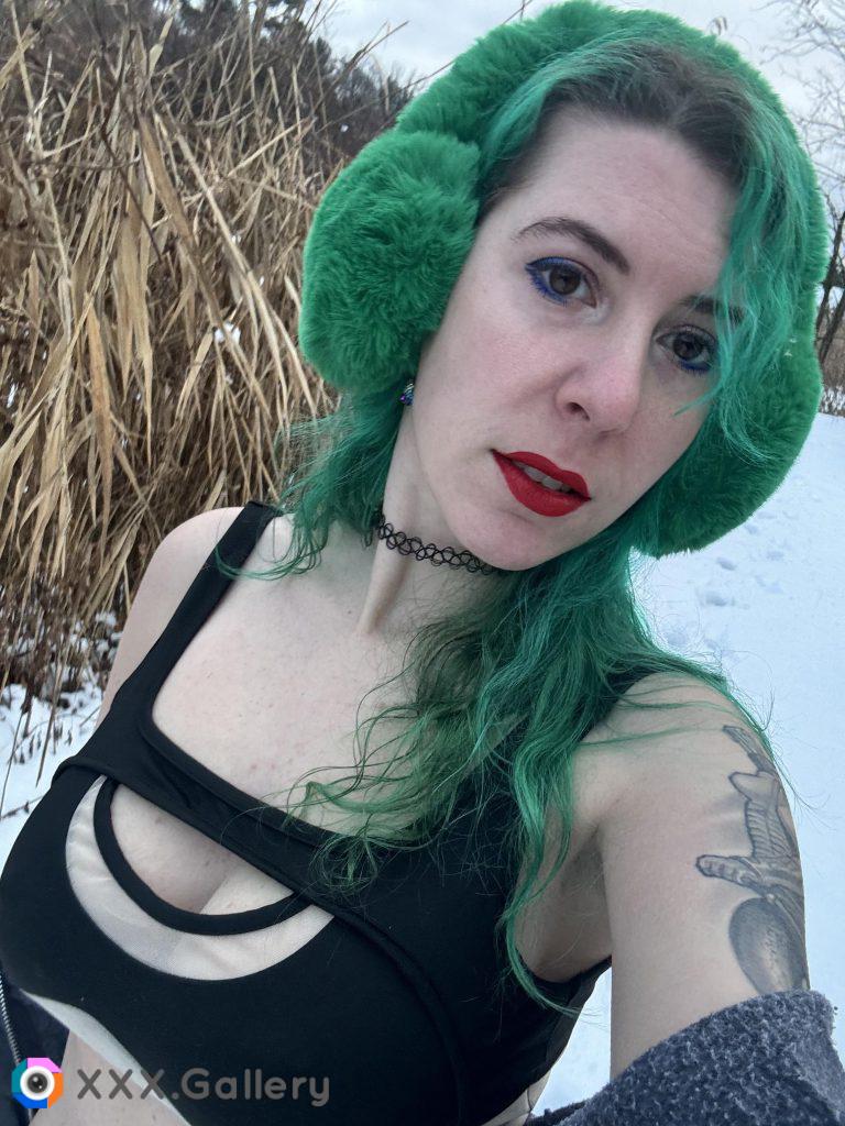 Green out in the snow