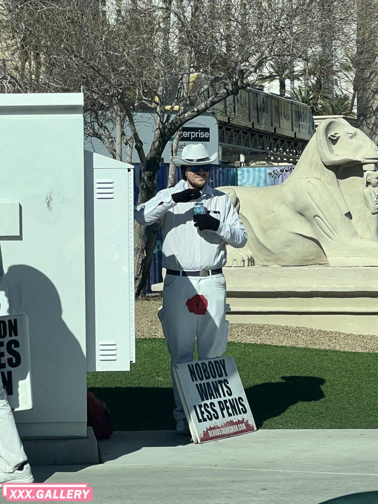 Protestors in Vegas for the Super Bowl